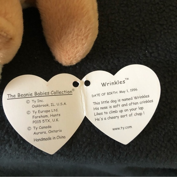 Wrinkles Bulldog Retired Beanie Baby - Picture 2 of 6